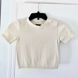 Zara Ribbed Cropped T-Shirt
